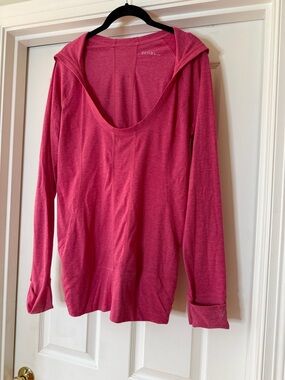 Zella Hot Pink/Red Lightweight Hooded Long Sleeve Top